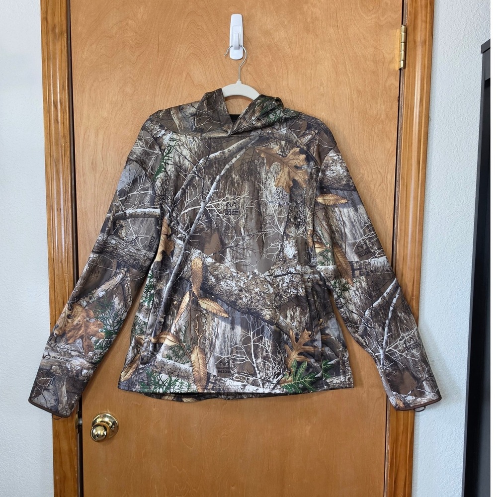 Realtree Edge Camo Hoodie Kids XXL 20 Built-in Gaiter Fleece Pullover Hunting
